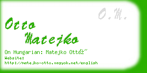 otto matejko business card